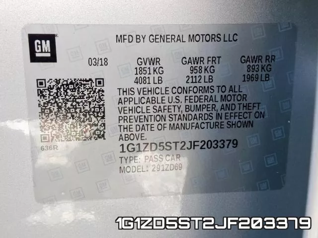1G1ZD5ST2JF203379 фото 2