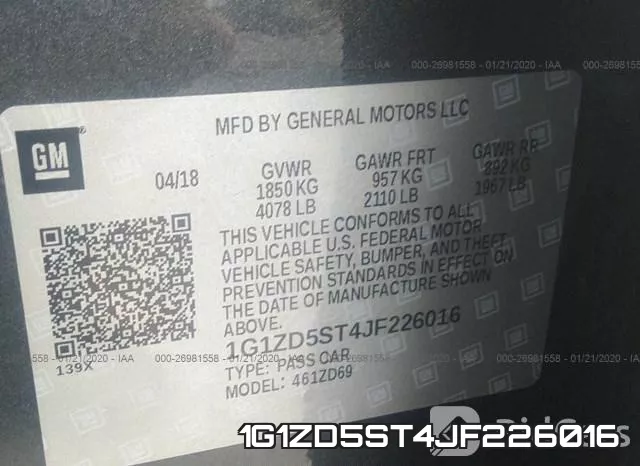 1G1ZD5ST4JF226016 фото 10