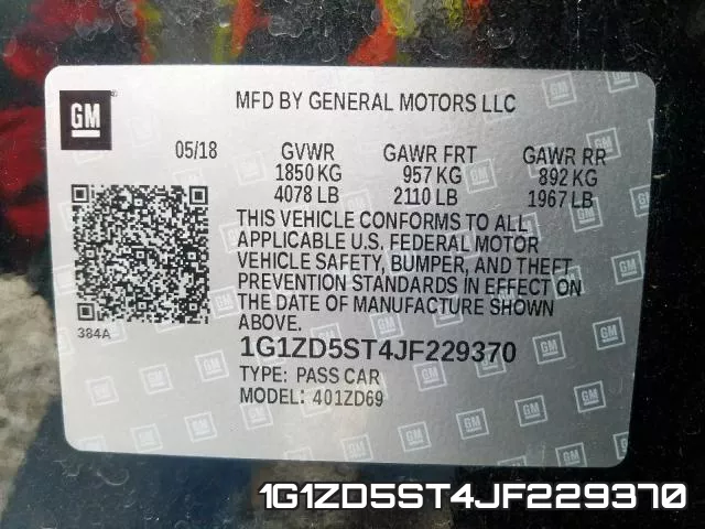 1G1ZD5ST4JF229370 фото 2