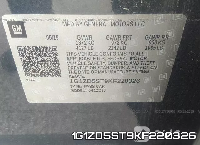 1G1ZD5ST9KF220326 фото 10