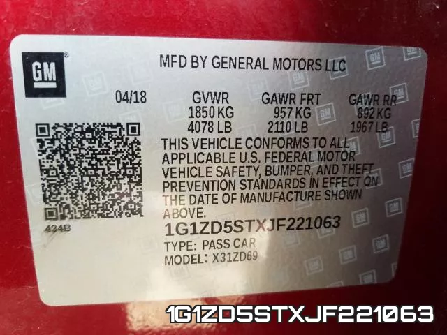 1G1ZD5STXJF221063 фото 2