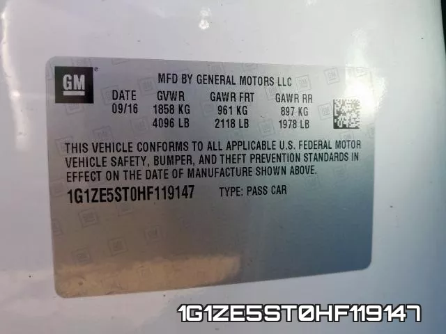 1G1ZE5ST0HF119147 фото 2
