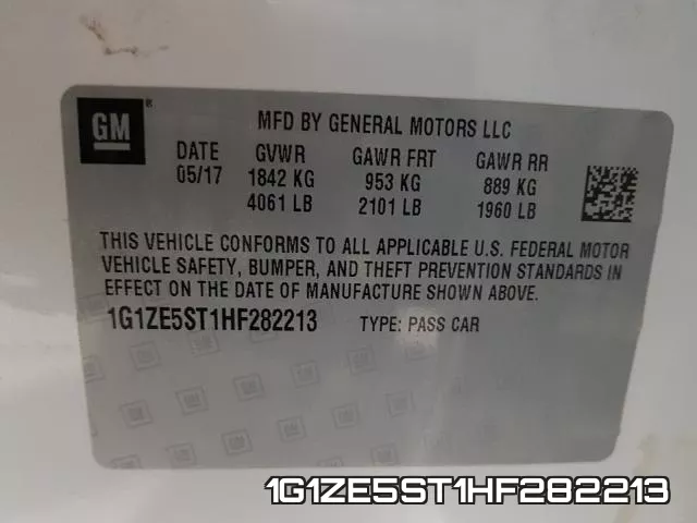 1G1ZE5ST1HF282213 фото 2