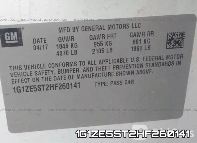 1G1ZE5ST2HF260141 фото 10