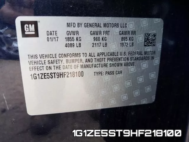 1G1ZE5ST9HF218100 фото 2