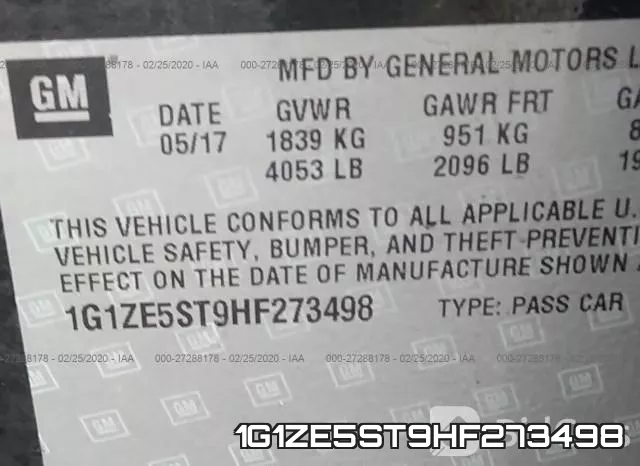 1G1ZE5ST9HF273498 фото 10