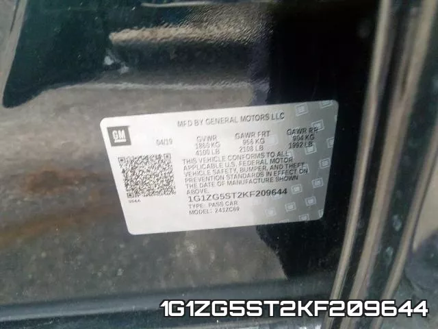 1G1ZG5ST2KF209644 фото 2