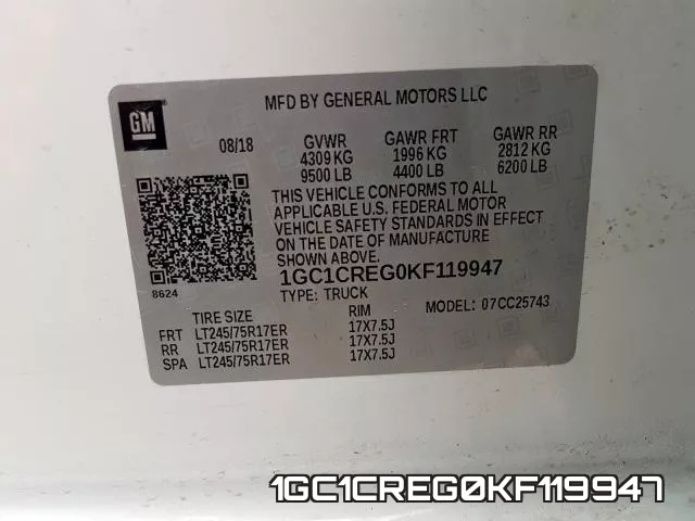 1GC1CREG0KF119947 фото 2