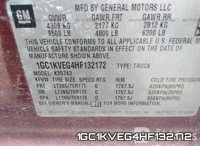 1GC1KVEG4HF132172 фото 10