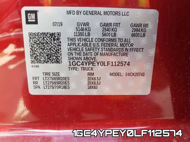 1GC4YPEY0LF112574 фото 2