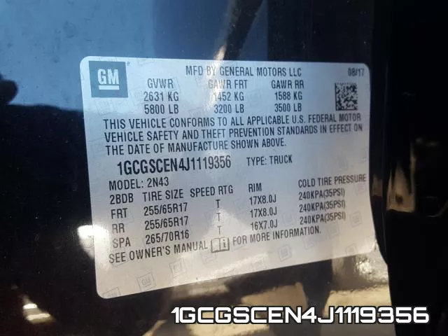 1GCGSCEN4J1119356 фото 2