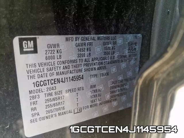 1GCGTCEN4J1145954 фото 2