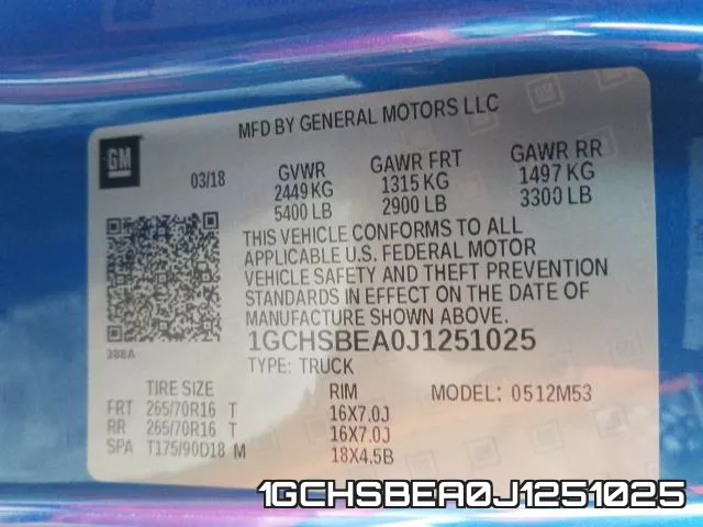 1GCHSBEA0J1251025 фото 2