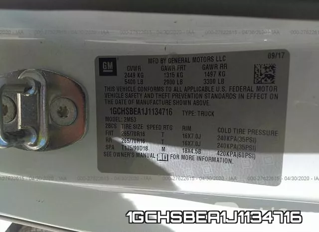 1GCHSBEA1J1134716 фото 10