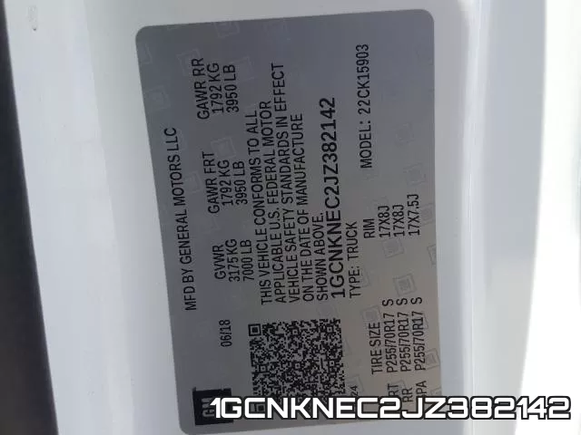 1GCNKNEC2JZ382142 фото 2