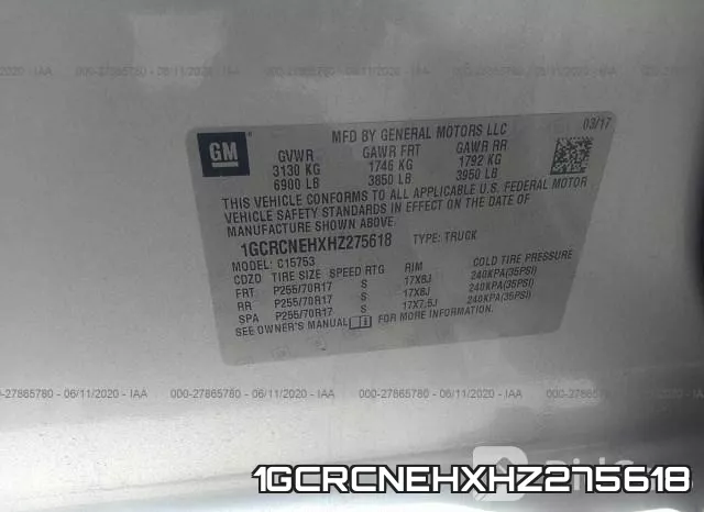 1GCRCNEHXHZ275618 фото 10