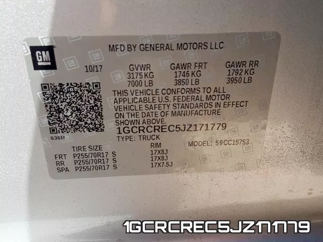1GCRCREC5JZ171779 фото 2