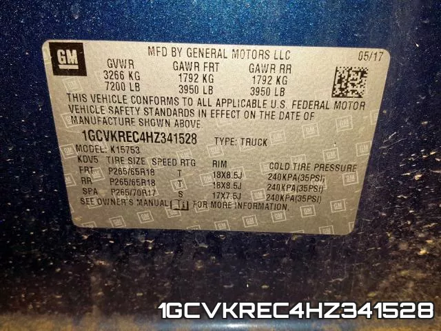 1GCVKREC4HZ341528 фото 2