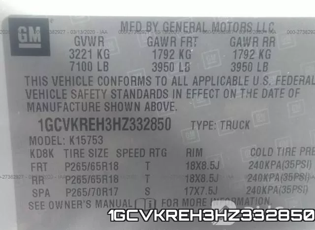 1GCVKREH3HZ332850 фото 10