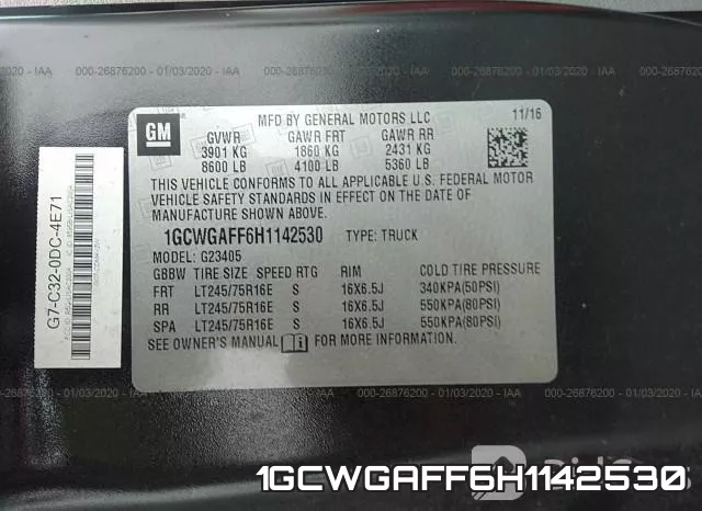 1GCWGAFF6H1142530 фото 10