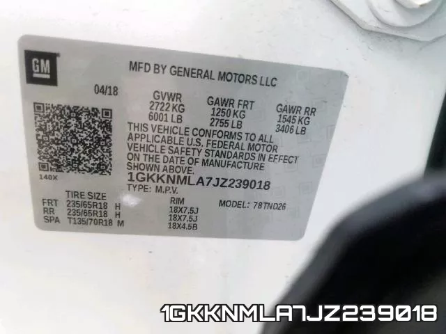 1GKKNMLA7JZ239018 фото 2