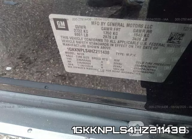 1GKKNPLS4HZ211438 фото 10