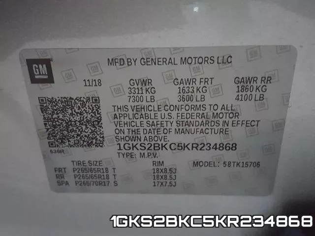 1GKS2BKC5KR234868 фото 2