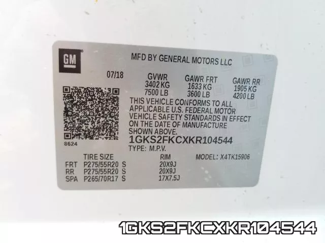 1GKS2FKCXKR104544 фото 2