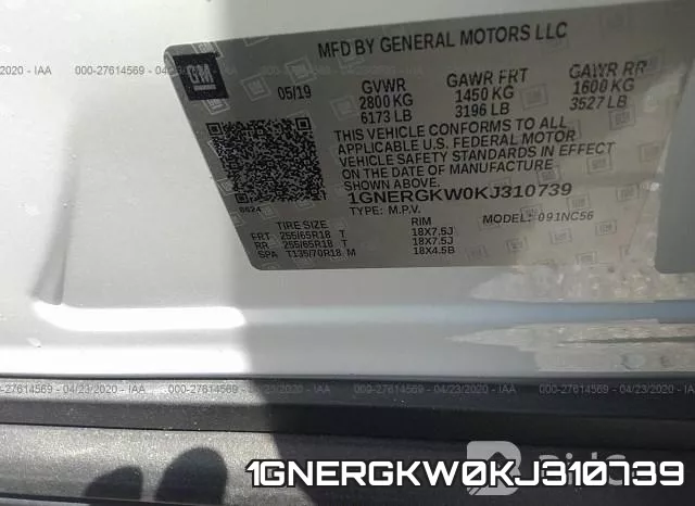 1GNERGKW0KJ310739 фото 10