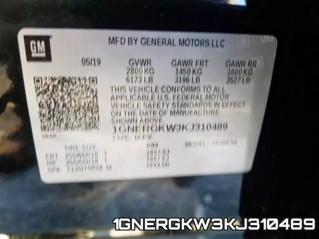 1GNERGKW3KJ310489 фото 2