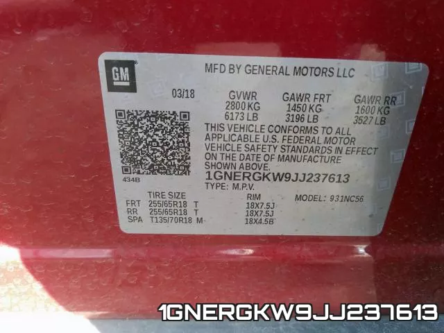 1GNERGKW9JJ237613 фото 2