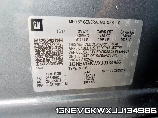1GNEVGKWXJJ134986 фото 2