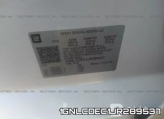 1GNLCDEC1JR289537 фото 10