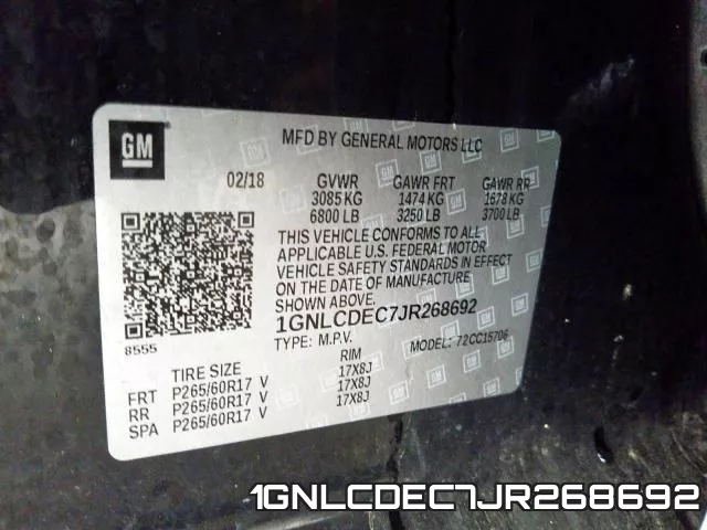 1GNLCDEC7JR268692 фото 2