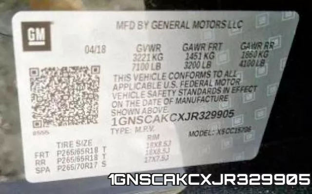 1GNSCAKCXJR329905 фото 2