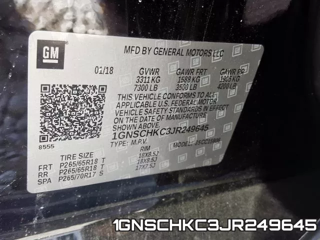 1GNSCHKC3JR249645 фото 2