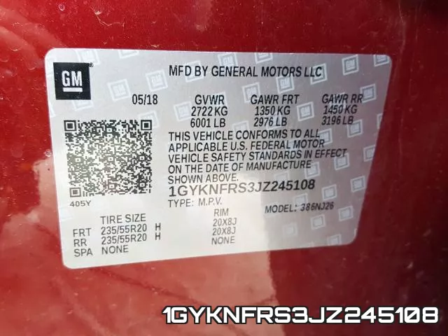 1GYKNFRS3JZ245108 фото 2