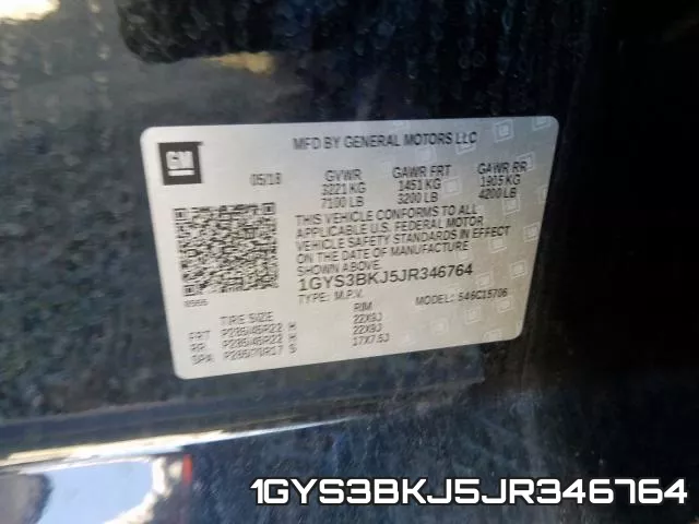 1GYS3BKJ5JR346764 фото 2