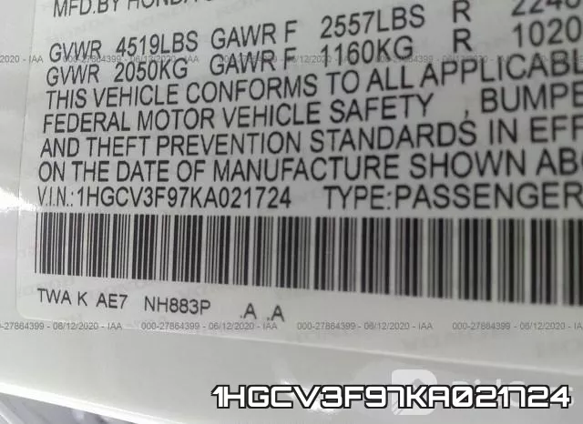 1HGCV3F97KA021724 фото 10