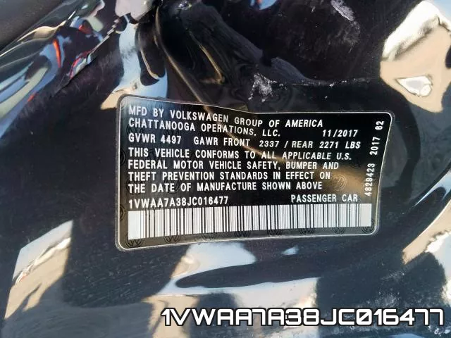 1VWAA7A38JC016477 фото 2