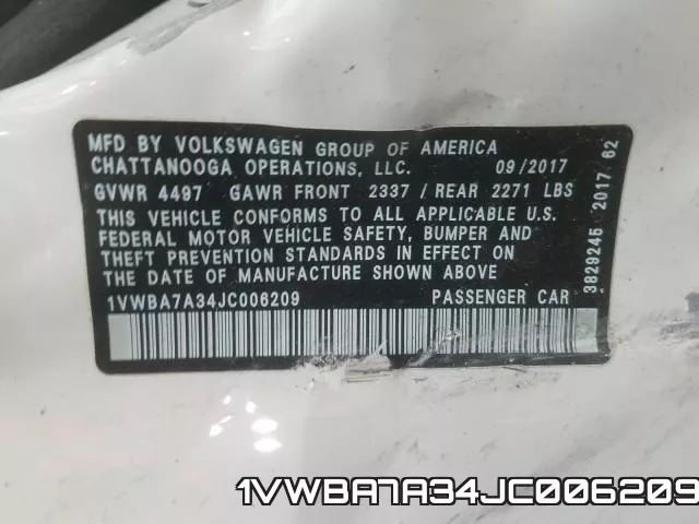 1VWBA7A34JC006209 фото 2