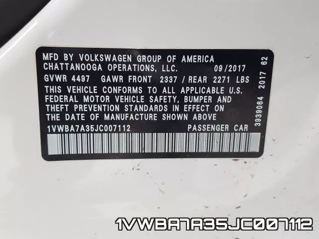 1VWBA7A35JC007112 фото 2