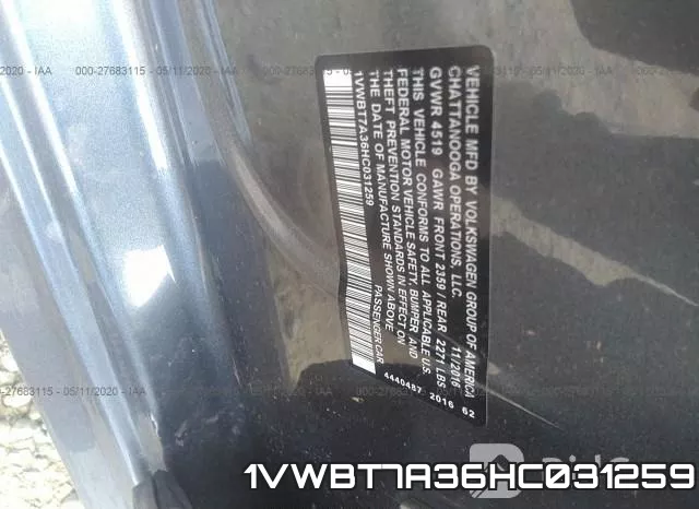 1VWBT7A36HC031259 фото 10