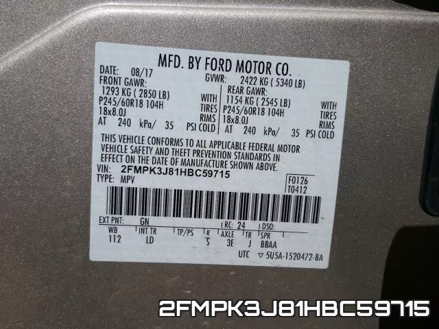 2FMPK3J81HBC59715 фото 2