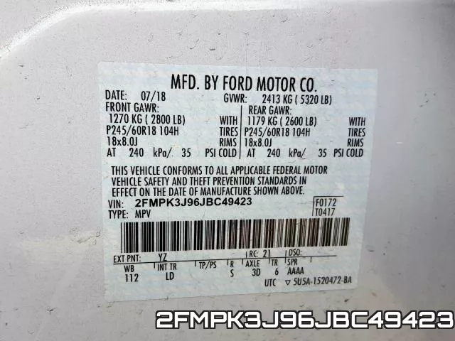 2FMPK3J96JBC49423 фото 2