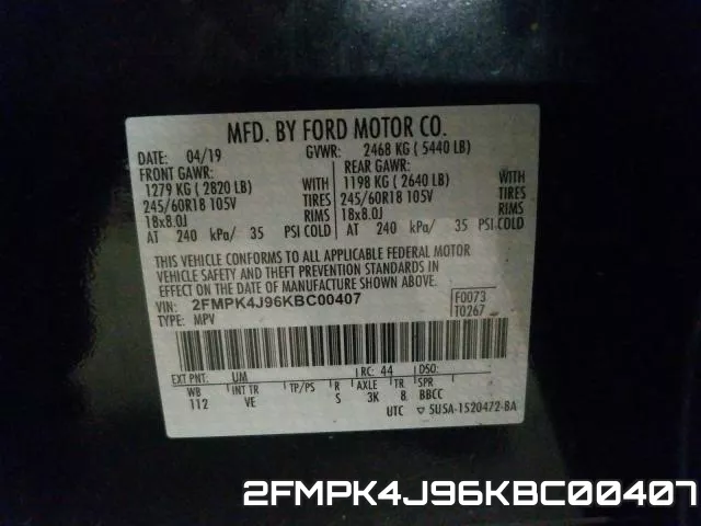 2FMPK4J96KBC00407 фото 2