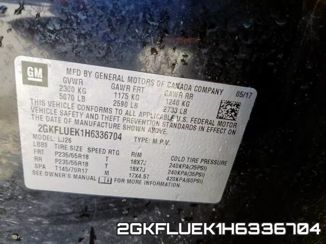 2GKFLUEK1H6336704 фото 2