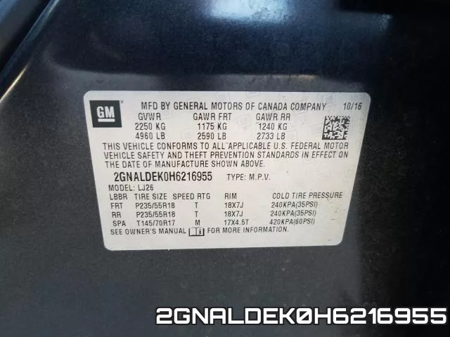 2GNALDEK0H6216955 фото 2