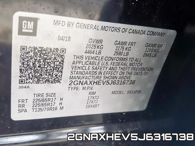 2GNAXHEV5J6316738 фото 2