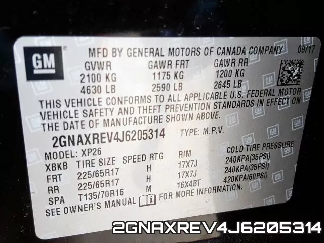 2GNAXREV4J6205314 фото 2